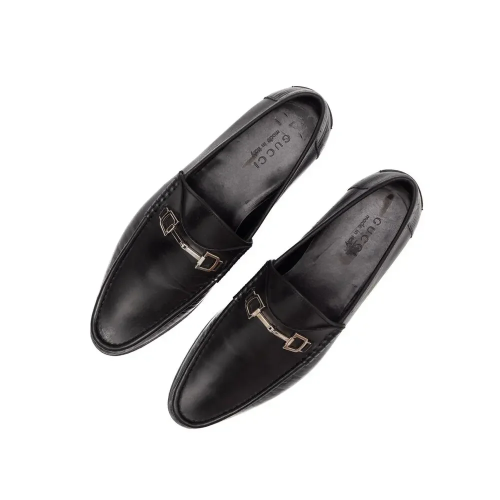 VTG GUCCI Tom Ford Era 247489 Leather Horsebit Loafers in Black US 9.5